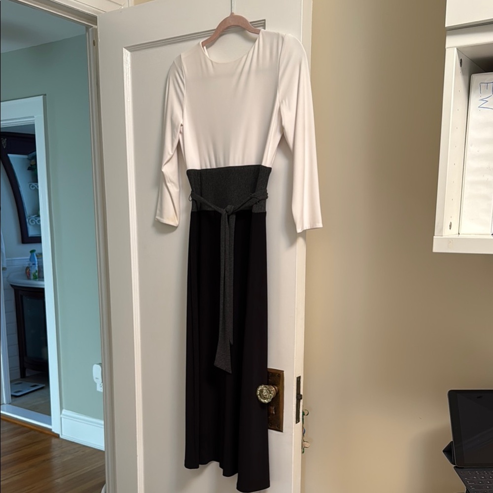 Ralph Lauren Black Midi Sundress with 3/4 Sleeves